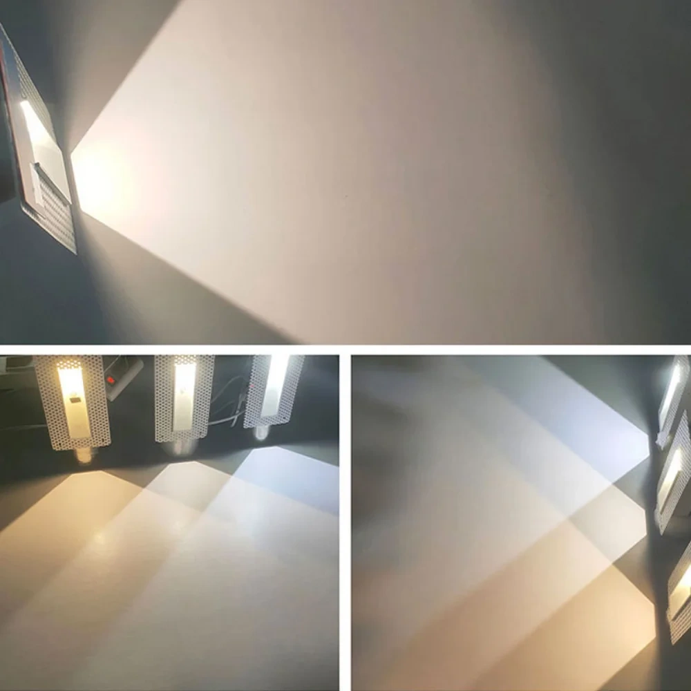 Embedded White& Black Wall Lamp PIR Motion Sensor Stair Case Light AC85-265V For Home Step Corridor Aisle Indoor Footlight 3W