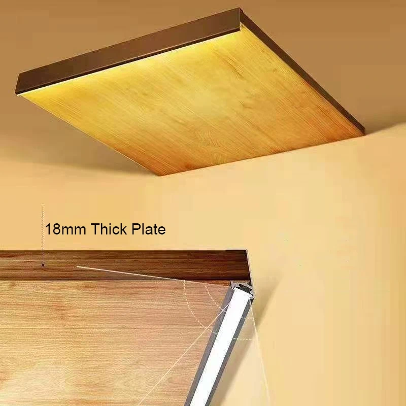 45° Oblique Cabinet Aluminum Profile 18mm Under Closet Light Led Hard Bar Strip For Bedroom Kitchen Recessed Bar Strip Light