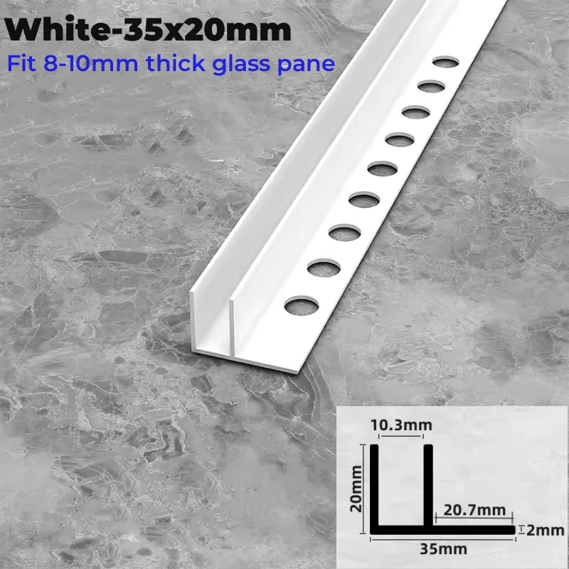 Bathroom Glass Board LED Aluminum Profile Embedded F-shaped Waterproof Channel Layer Shelf Splint Shower Cabinet Bar Strip Light