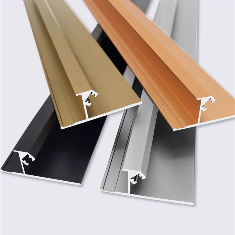 Recessed aluminum LED profile integrated into a modern floor edge