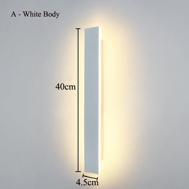 Modern Linear Wall Mount Sconce Lamp 15W 40cm Acryl Background Strip Decor Light Fixture for Bedroom Hallway Aisle Hotel Room