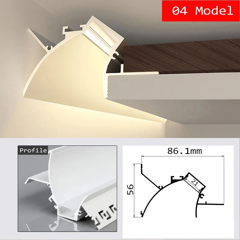 LED Aluminum Profile For Plaster Board Embedded Aluminum Profile Light For Drywall Recessed Installation