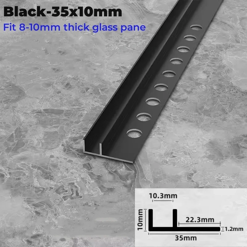 Bathroom Glass Board LED Aluminum Profile Embedded F-shaped Waterproof Channel Layer Shelf Splint Shower Cabinet Bar Strip Light