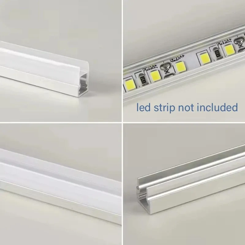 Recessed Aluminum Profile For 8mm 10mm Glass Cabinet Aluminum Led Profile Room Kitchen Bookshelf Bar Strip Lights