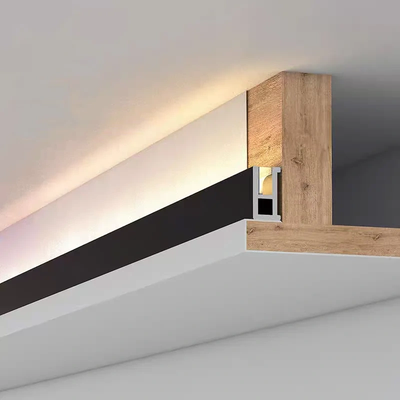 Ultra-narrow Basebaord Aluminum Profile Recessed Hidden Led Skirting Line Channel Silicone Diffuser Wall Corner Bar Strip Light
