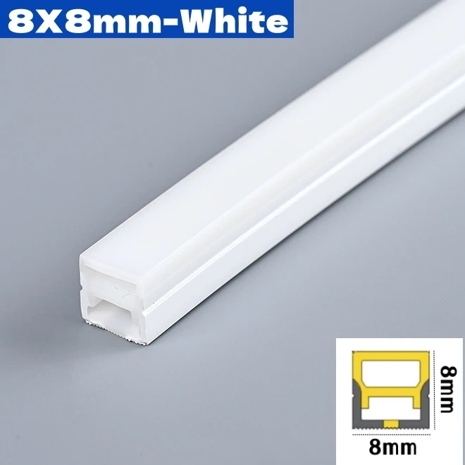 4/6/8/10mm Narrow LED Neon Silicone Tube Rope Lamp Recessed DC12V Flexible Waterproof Diffuser Cabinet Closet Ribbon Strip Light