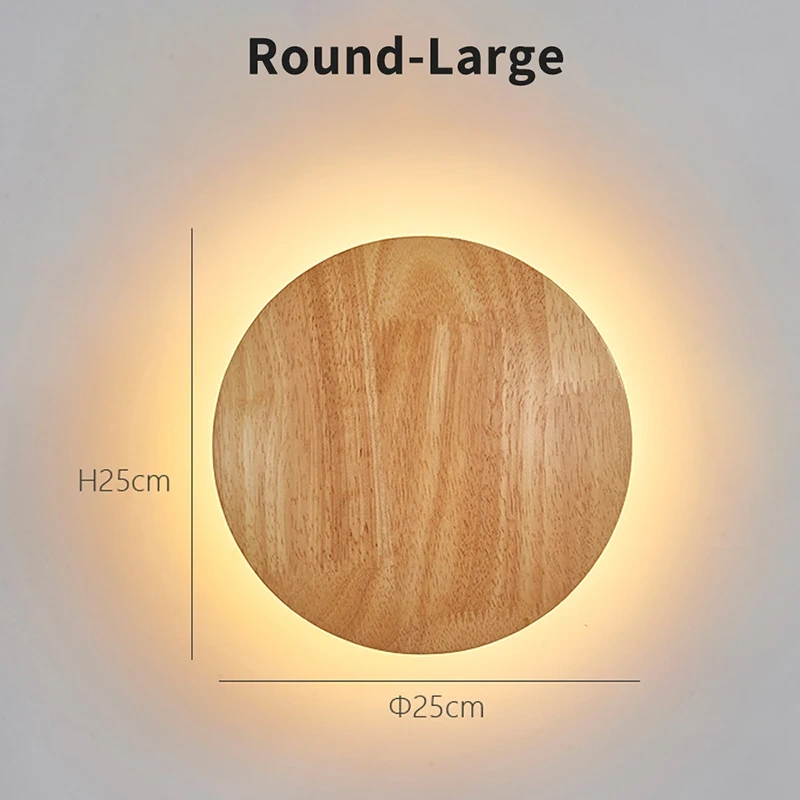 Nordic LED Wall Light Modern Original LED Circular Wooden Wall Light Personalized Bedside Bedroom Staircase Wall Hanging Light