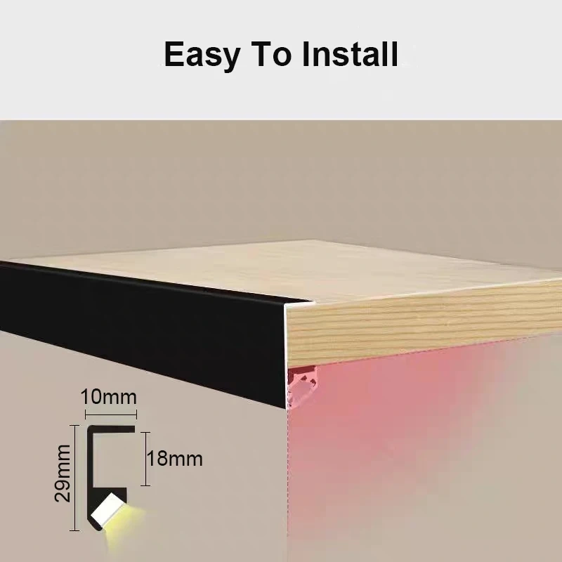 45° Oblique Cabinet Aluminum Profile 18mm Under Closet Light Led Hard Bar Strip For Bedroom Kitchen Recessed Bar Strip Light