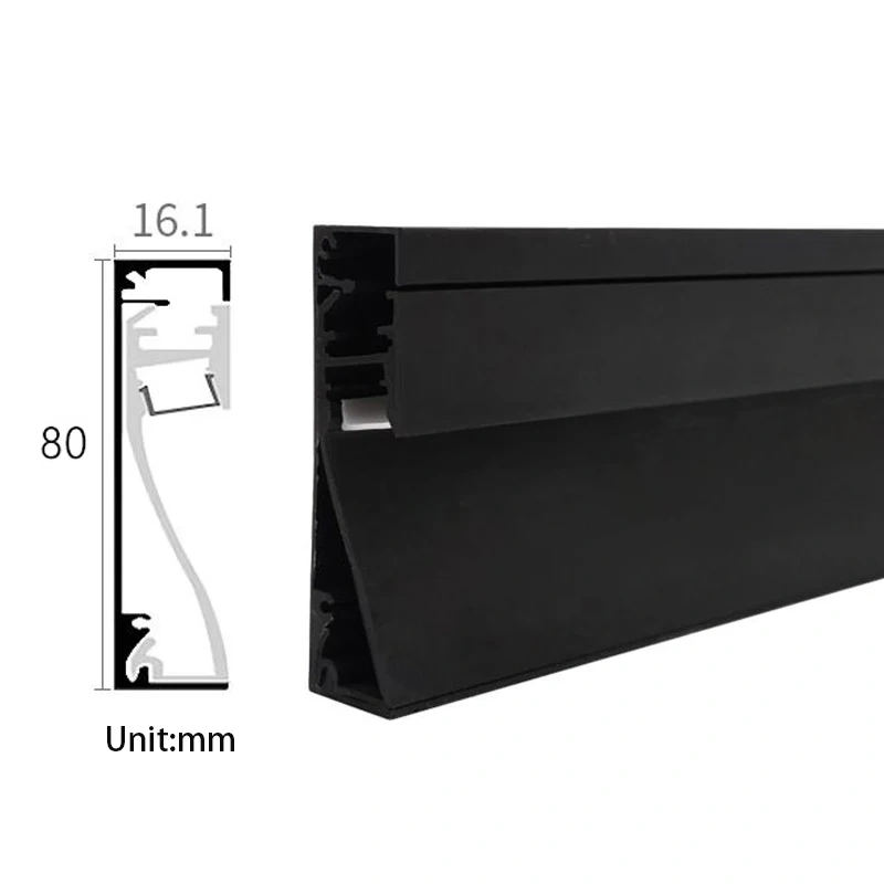LED Skirting Line Strip Lights Recessed Wall Mount H60/80mm Aluminum Profile With Milky Cover Corner Channel Home Decor Bar Lamp