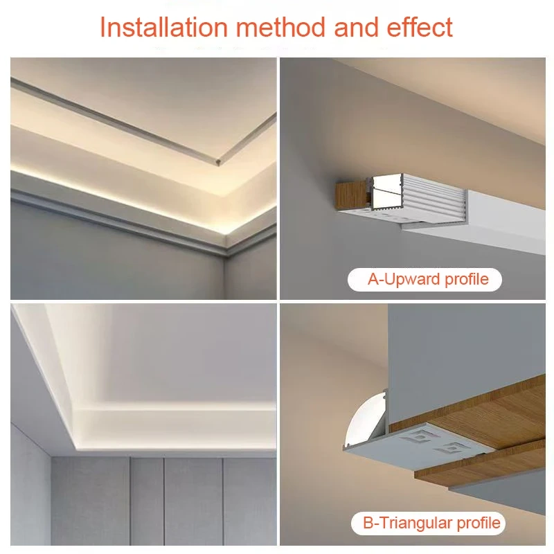 Recessed Wall LED Aluminum Profiles Ceiling Backlight Channel Lamp Gypsum Drywall Linear Strip Light