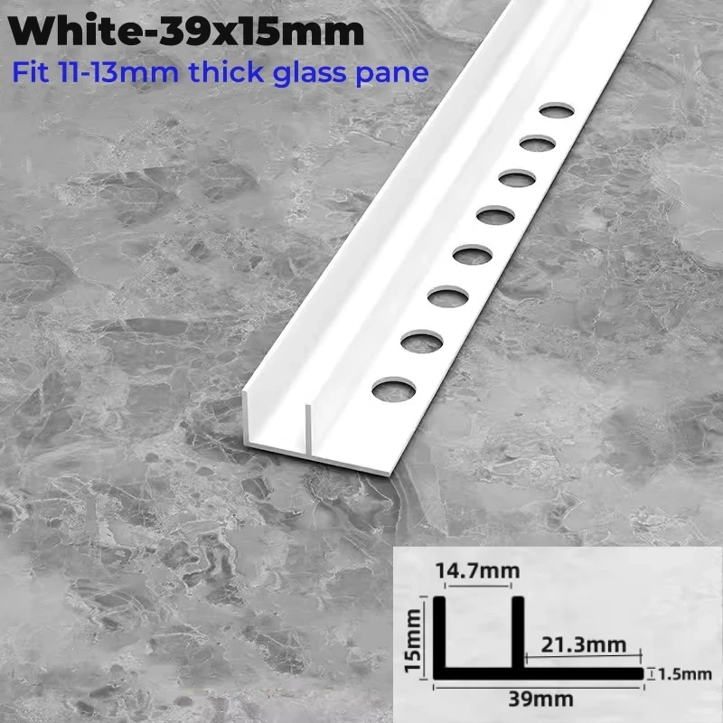 Bathroom Glass Board LED Aluminum Profile Embedded F-shaped Waterproof Channel Layer Shelf Splint Shower Cabinet Bar Strip Light