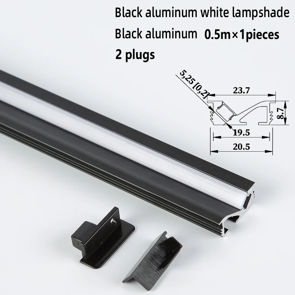 20*9mm 1pcs 0.5m Premium Embedded Installation LED Aluminum Profile Strip Light for Cabinets Wardrobes Wine Cabinets Bookcases
