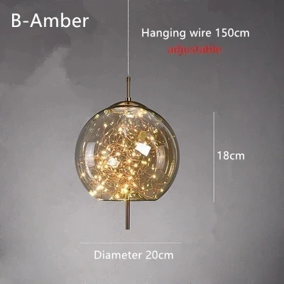 Modern Led Pendant Lamp Glass Ceiling Hanging Lights Fixture Luminaire Chandeliers Lustres Suspension Luminaire Bedroom Decor