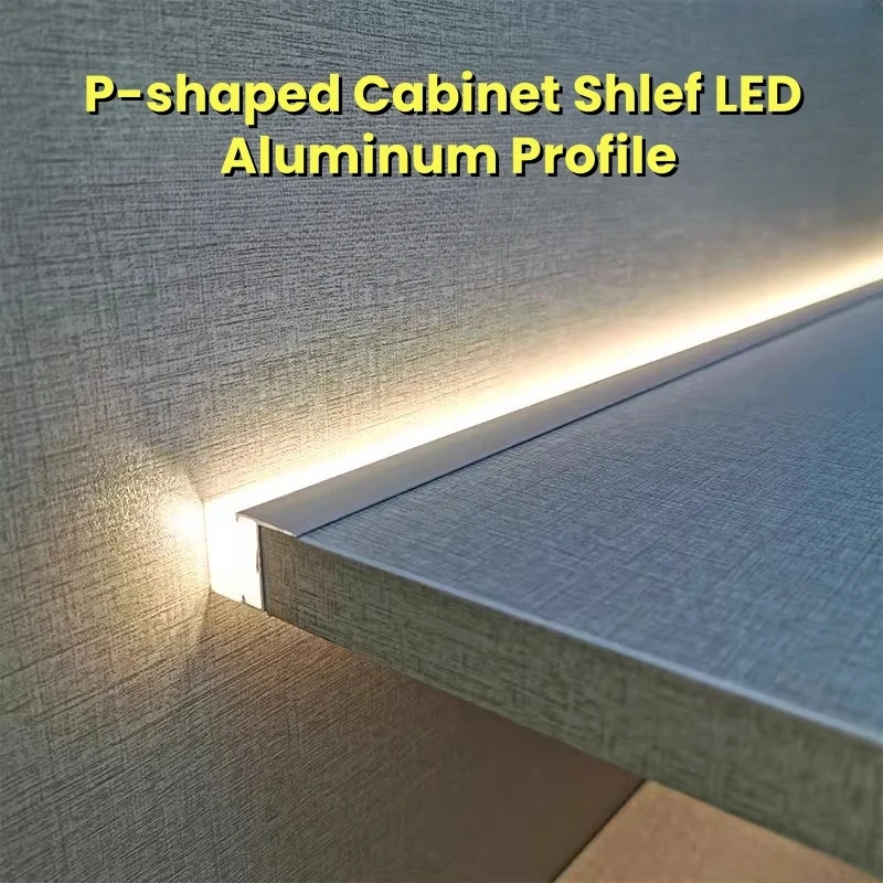 Recessed Splint LED Cabinet Shelf Lamp Aluminum Profile Up Down Glowing Channel Fit 18mm Wooden Board Edge Clip Bar Strip Lights