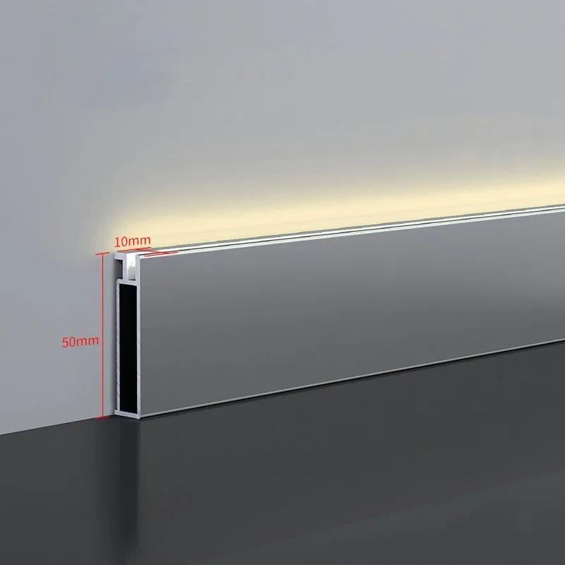 Ultra-narrow Basebaord Aluminum Profile Recessed Hidden Led Skirting Line Channel Silicone Diffuser Wall Corner Bar Strip Light
