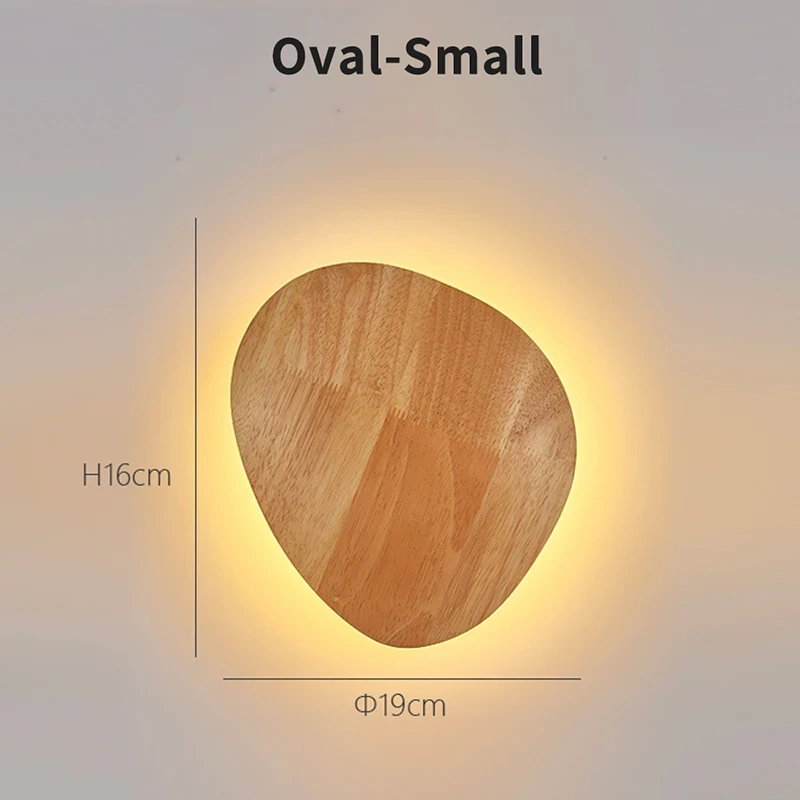 Nordic LED Wall Light Modern Original LED Circular Wooden Wall Light Personalized Bedside Bedroom Staircase Wall Hanging Light