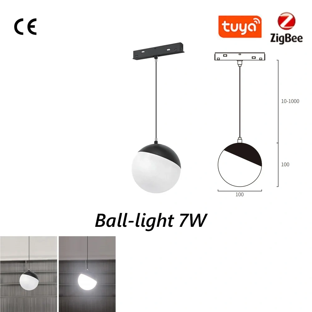 M20 Magnetic Track Light DC48V Aluminum Rail Led Flood Grille Spot Home Tuya Zigbee Assistant Alexa Or 3000/4000/6000K Black