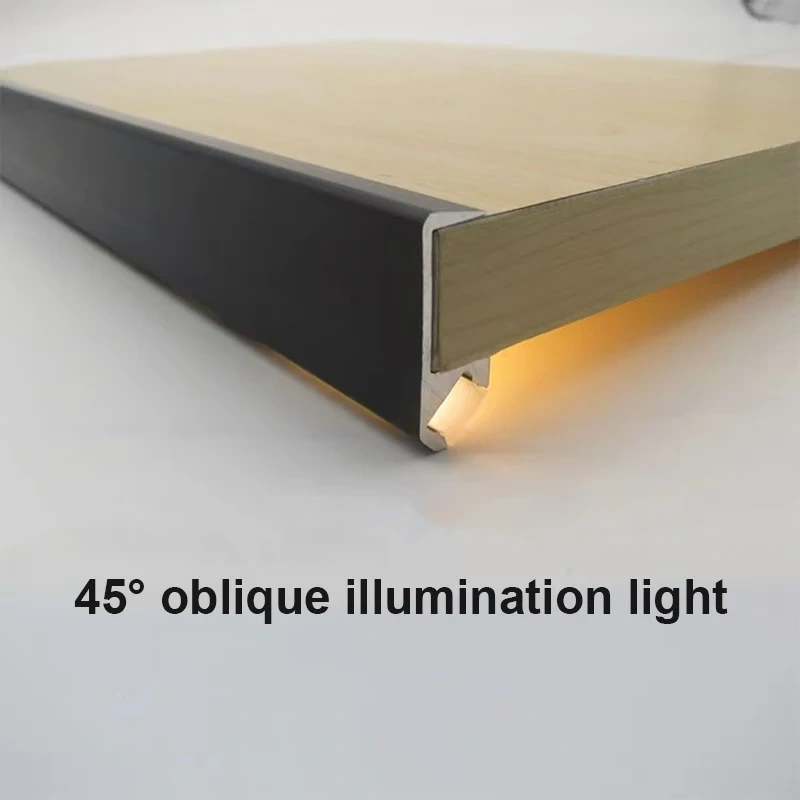 45° Oblique Cabinet Aluminum Profile 18mm Under Closet Light Led Hard Bar Strip For Bedroom Kitchen Recessed Bar Strip Light