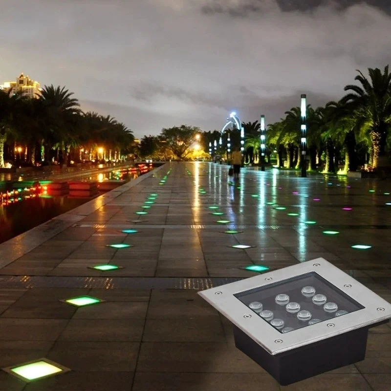 IP67 Waterproof Square 4W 6W 9W AC85-265V DC12V LED Outdoor Garden Path Floor Underground Buried Yard Lamp Spot Landscape Light