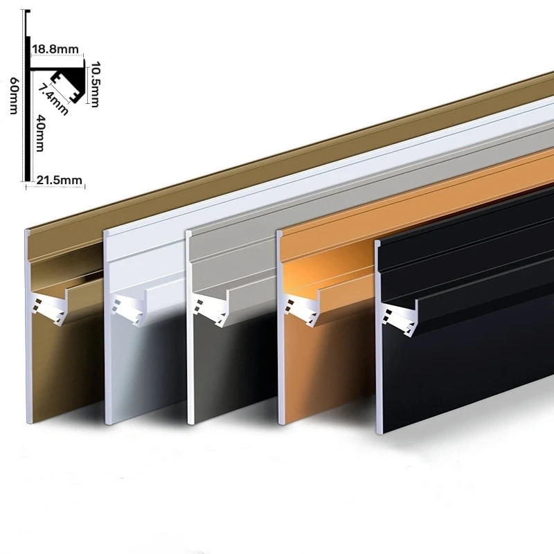 H60mm LED wall trim profile for drywall and architectural lighting