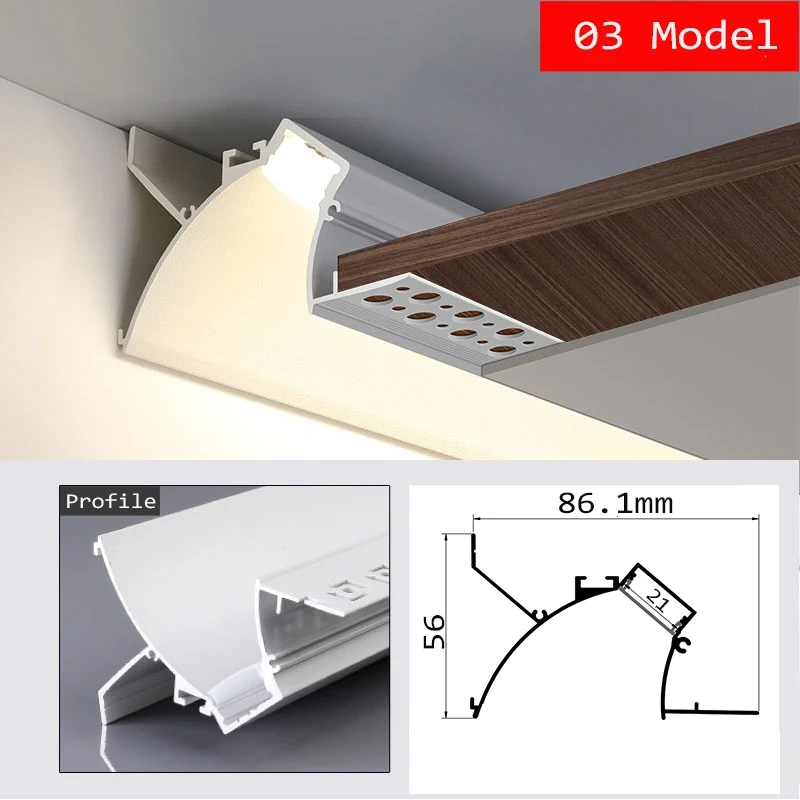 LED Aluminum Profile For Plaster Board Embedded Aluminum Profile Light For Drywall Recessed Installation