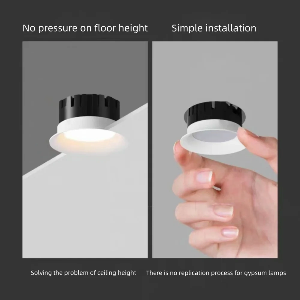 LED embedded tube light circular anti glare ceiling light hole size 75cm 12W dimming ceiling light indoor lighting spotlight