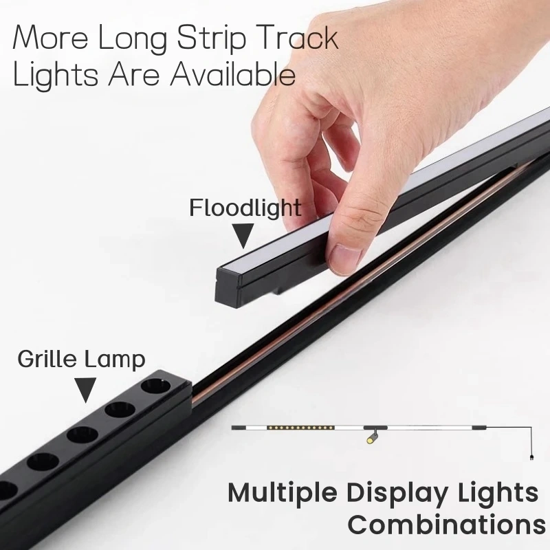 DC12V Mini LED Showcase Cabinet Lamp Magnetic Rail Jewelry Display Lamp Suface Mounted Exhibition Wardrobe Track Lighting System