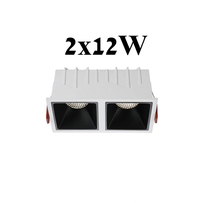 Round Square Frameless NO Dazzling COB Recessed Downlight 8W 12W 16W 24W LED Ceiling Spot Light for Bedroom Living room Kitchen