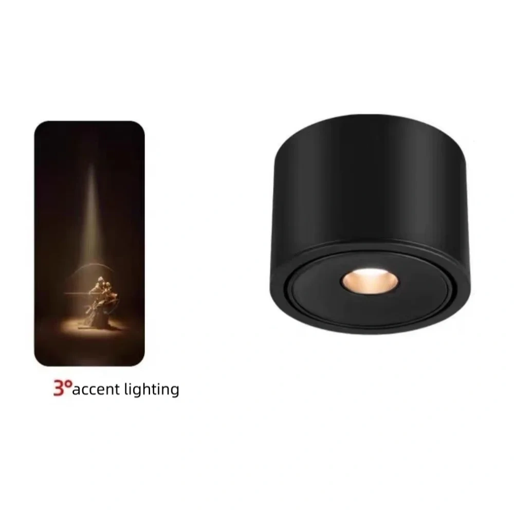 Surface mounted spotlight indoor decoration small angle ceiling light 3 ° 8 ° 15 ° 24 ° decorative light