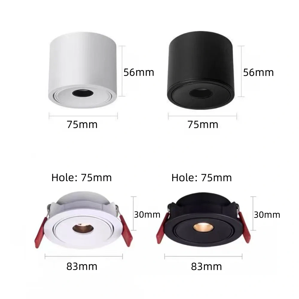 Surface mounted spotlight indoor decoration small angle ceiling light 3 ° 8 ° 15 ° 24 ° decorative light