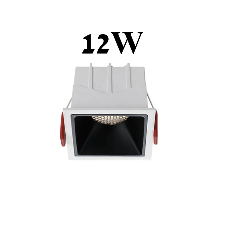 Round Square Frameless NO Dazzling COB Recessed Downlight 8W 12W 16W 24W LED Ceiling Spot Light for Bedroom Living room Kitchen