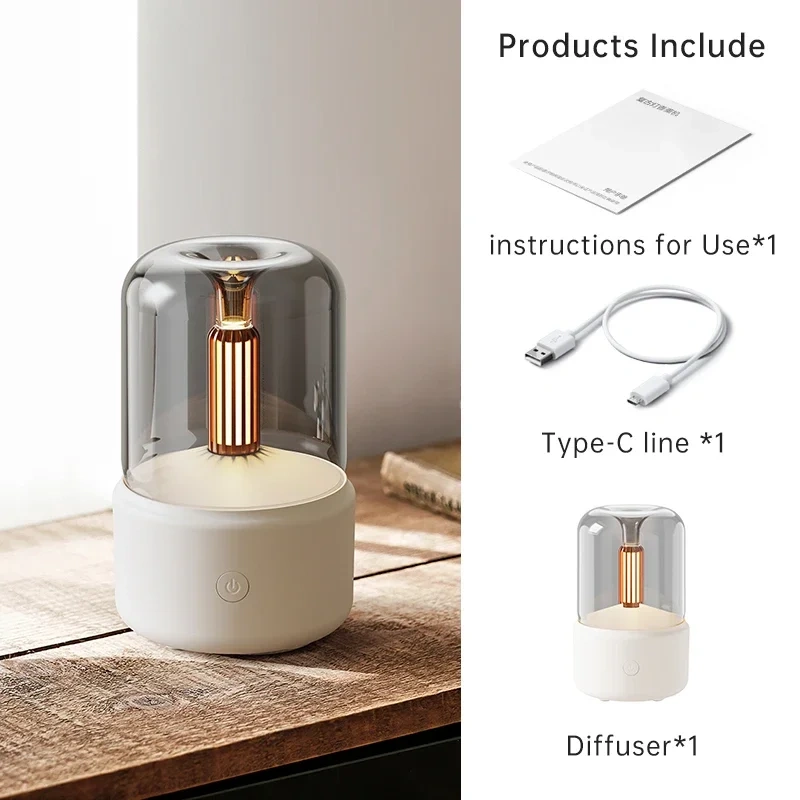 Portable Mini Aroma Diffuser USB Air Humidifier Essential Oil Night Light Cold Mist Maker Sprayer for Home Gift
