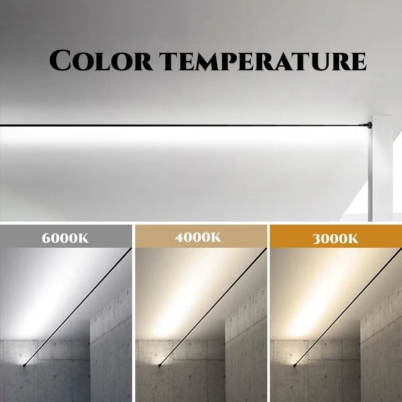 Diy Long LED Skyline Steel Strip Luminous Linear No Main Light Decoration, Modern Minimalist Creative Exhibition Hall Wall Light