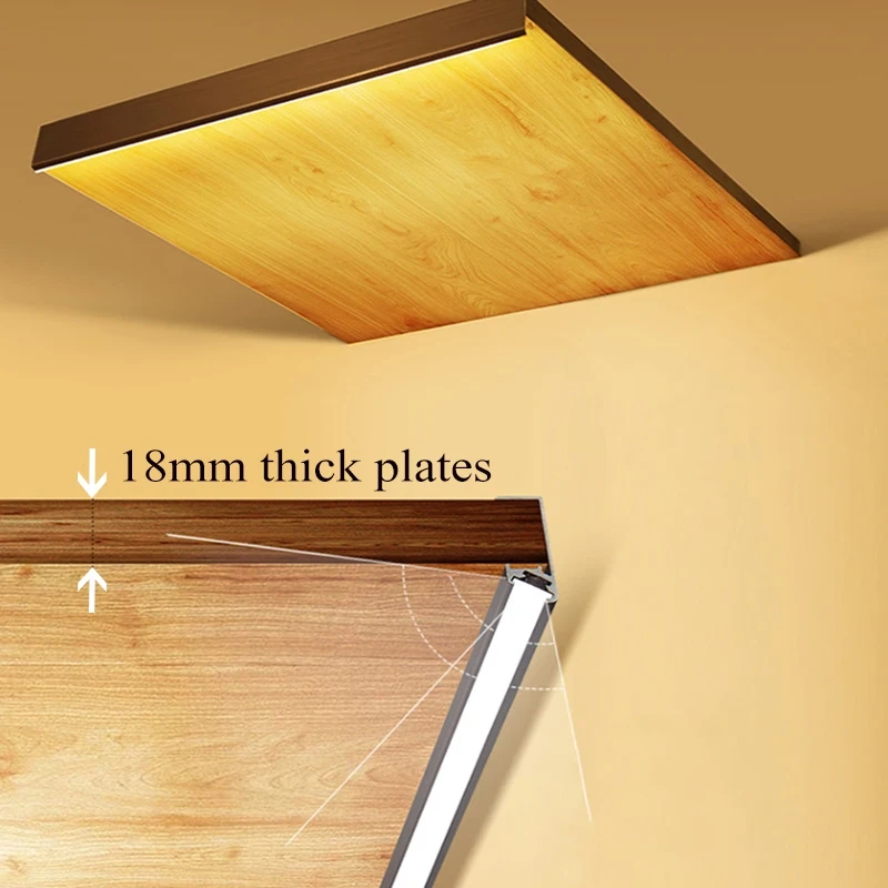 LED Cabinet shelf light strip Front Oblique lighting 18mm wide board Aluminum splint light for display bookcase sideboard Locker