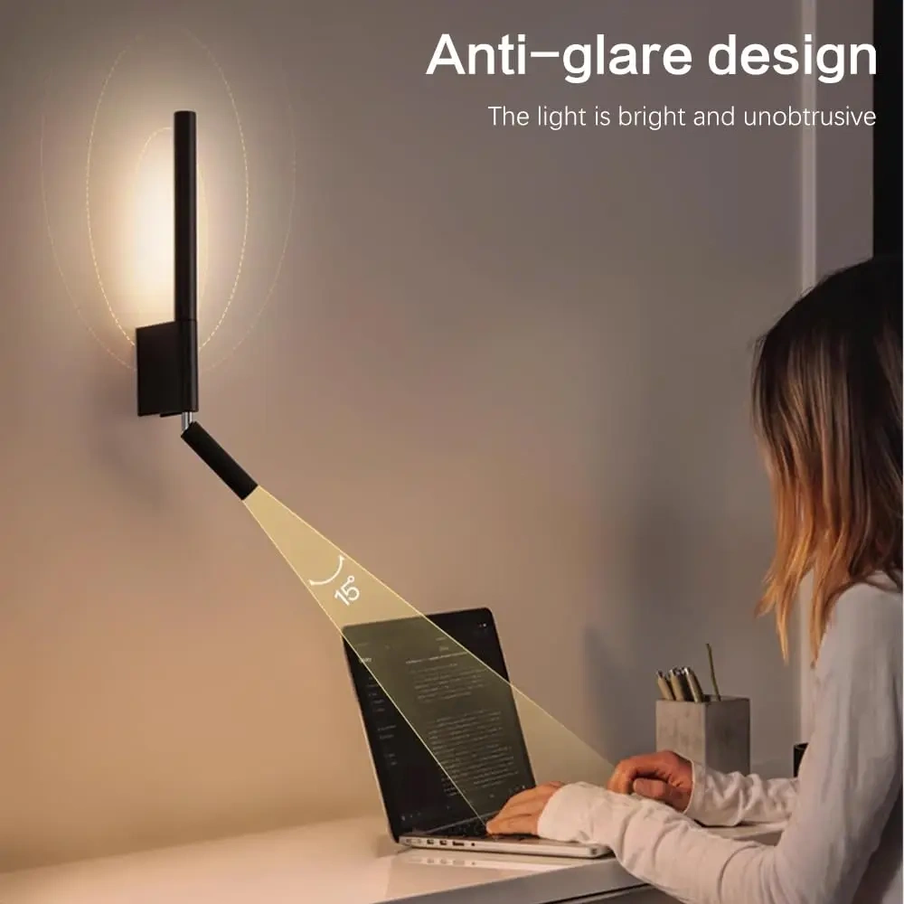 Wall Light Adjustable Bedside Decor Wall Lamp up down Led Wall Sconce, Alumiunm Light Fixture for Bedroom Bedside Living Room