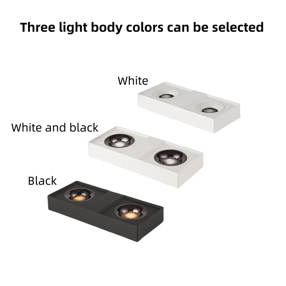 Square LED Ceiling light COB Spotlights Dimmable 12W15W 1-2-4 head CREE Anti-glare Downlight Ceiling Lamp 85-265V Home business