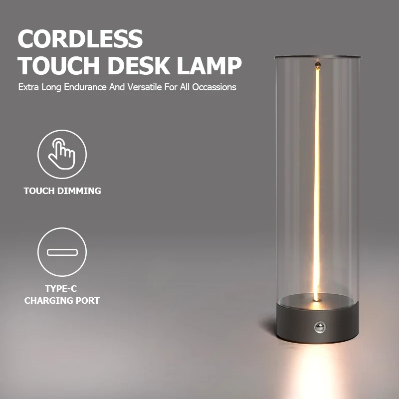 Portable LED Night Lights Rechargeable Magnetic Desk Lamp Touch Sensor Table Lamp for Home Outdoor Camping