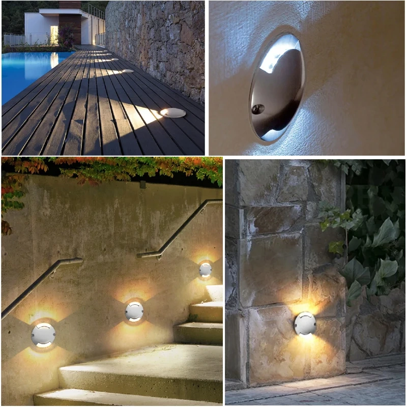 1W 2W 12V Outdoor Waterproof Slim Type LED Underground Light Garden Terrace Lawn Light Staircase Platform Ground Light Spotlight