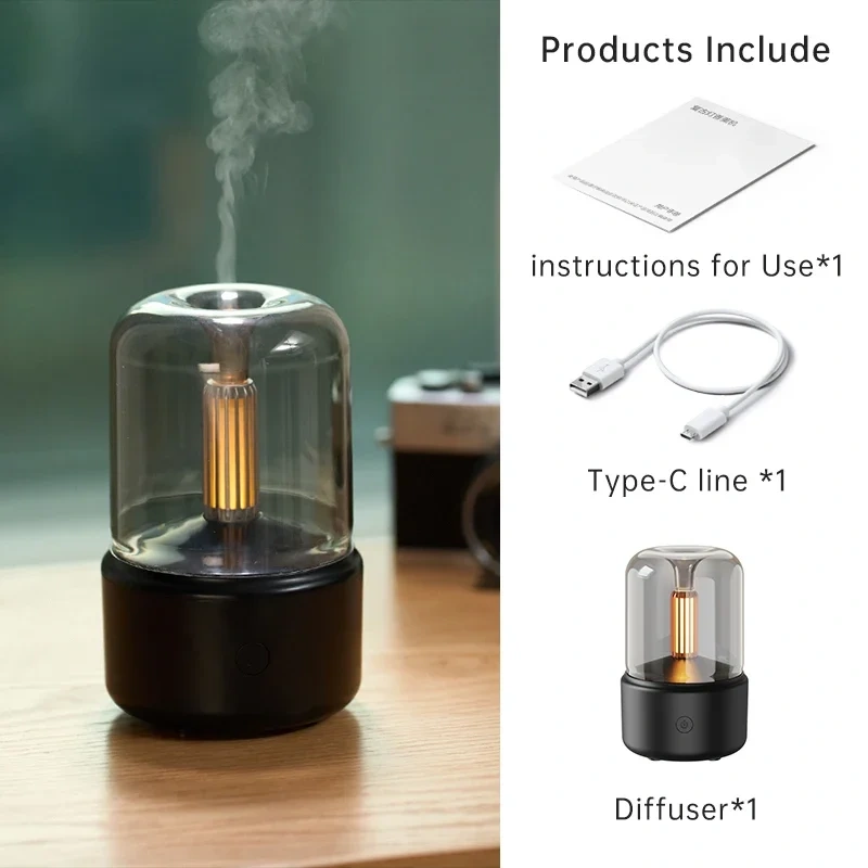 Portable Mini Aroma Diffuser USB Air Humidifier Essential Oil Night Light Cold Mist Maker Sprayer for Home Gift