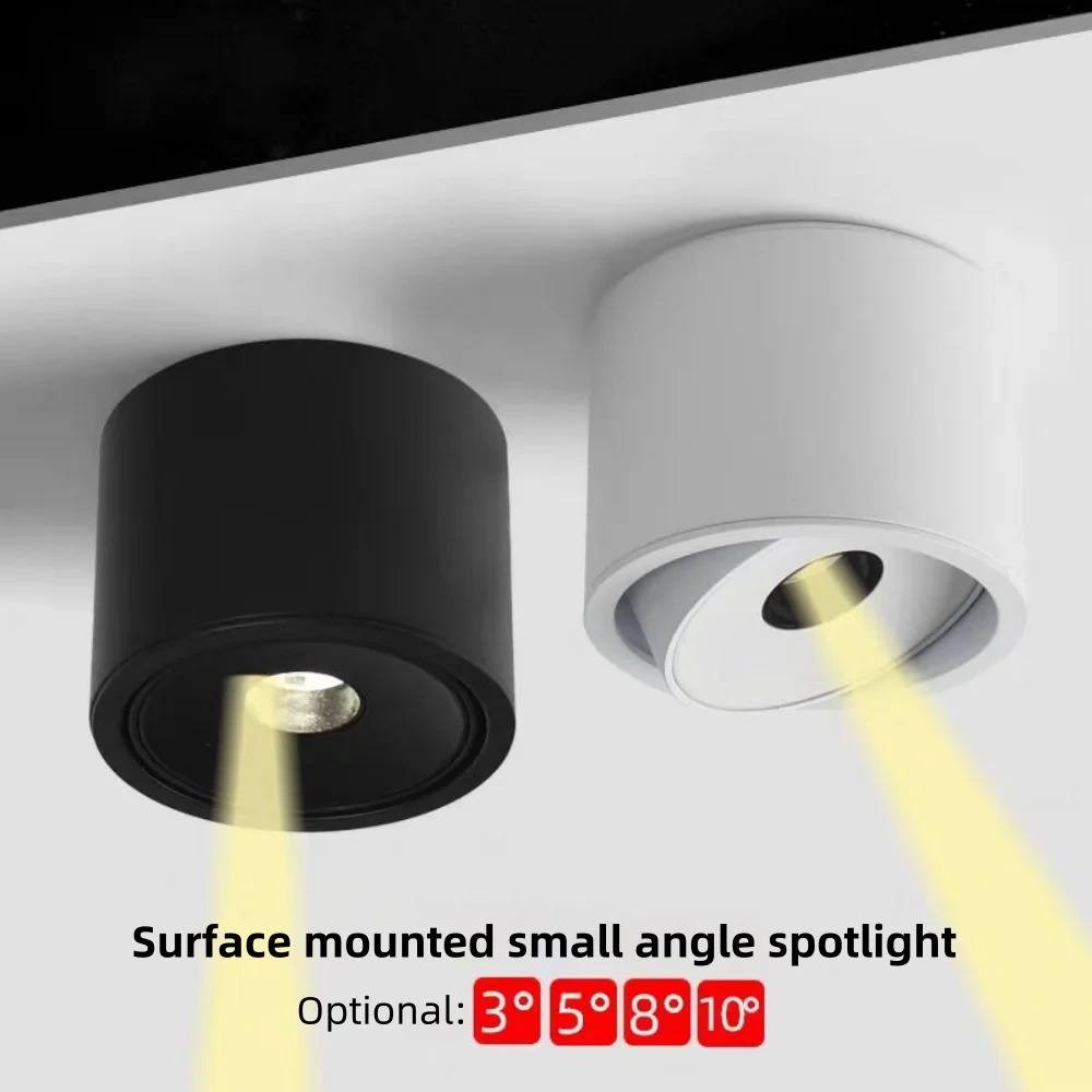Surface mounted spotlight indoor decoration small angle ceiling light 3 ° 8 ° 15 ° 24 ° decorative light