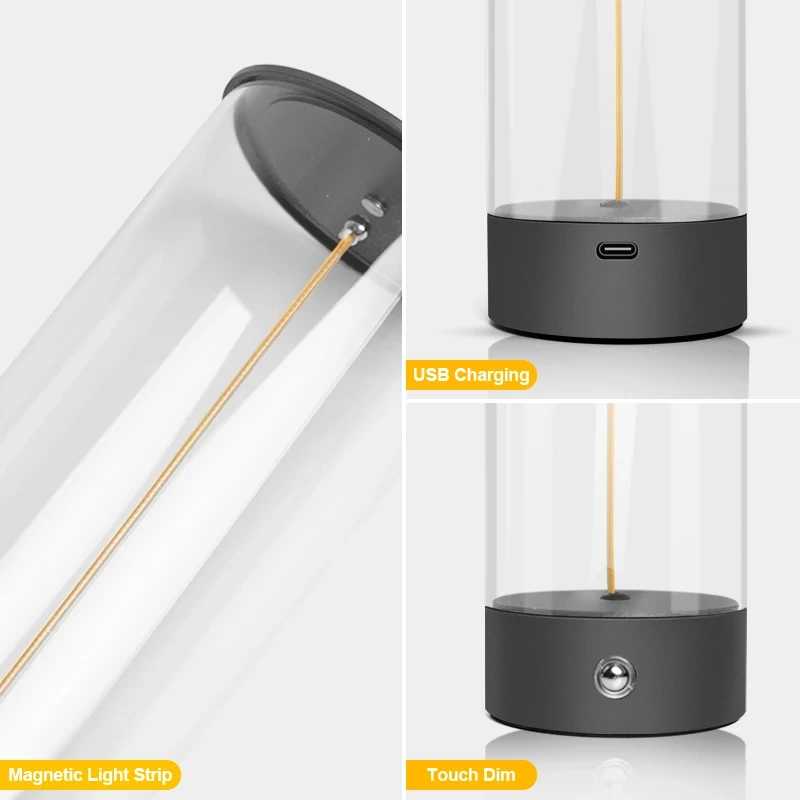 Portable LED Night Lights Rechargeable Magnetic Desk Lamp Touch Sensor Table Lamp for Home Outdoor Camping