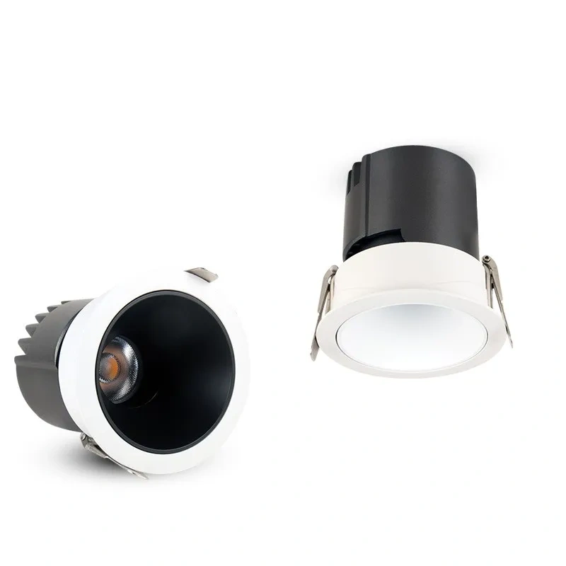 Recessed Anti-glare LED COB Spotlight 5W 7W 9W 12W 15W 18W 24W  Dimmable 85-265V Ceiling Downlight For Foyer Study Shop lighting