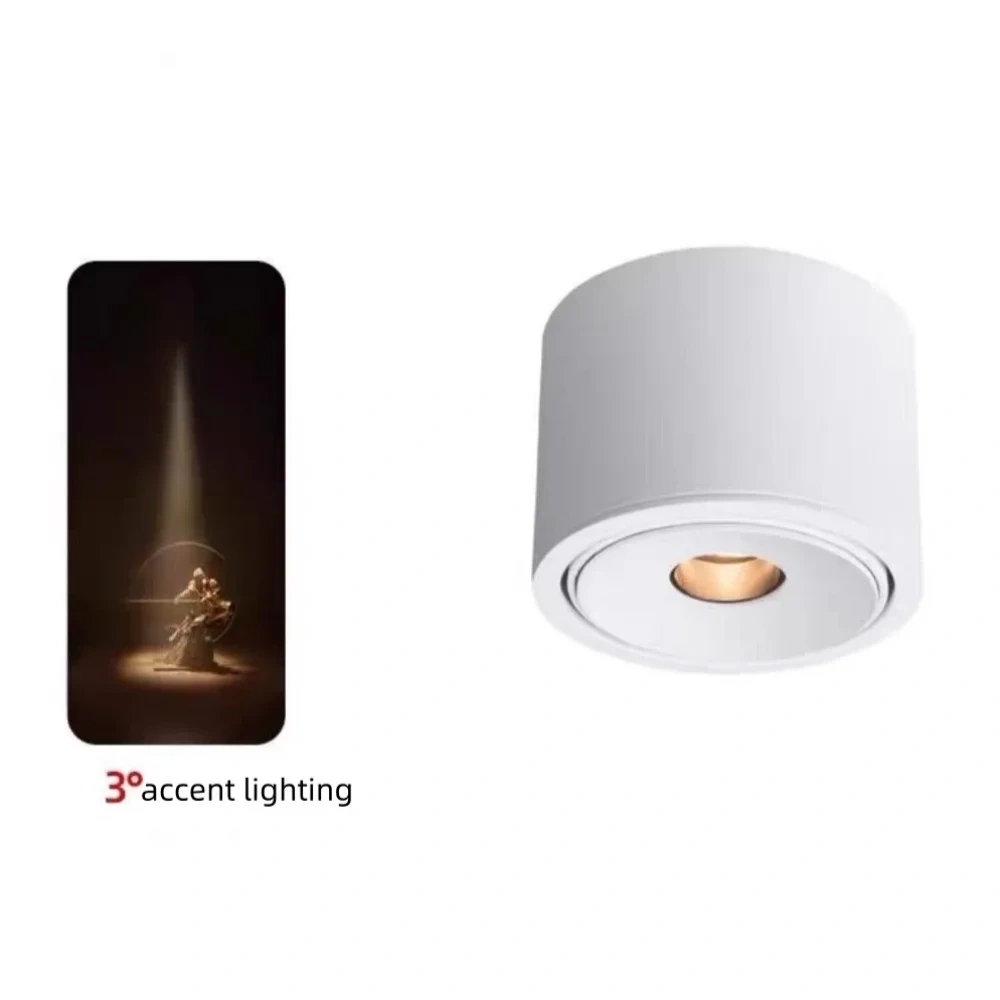 Surface mounted spotlight indoor decoration small angle ceiling light 3 ° 8 ° 15 ° 24 ° decorative light