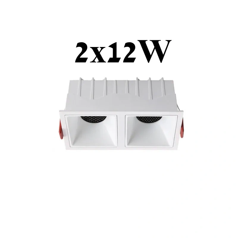 Round Square Frameless NO Dazzling COB Recessed Downlight 8W 12W 16W 24W LED Ceiling Spot Light for Bedroom Living room Kitchen