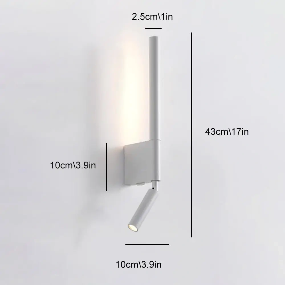Wall Light Adjustable Bedside Decor Wall Lamp up down Led Wall Sconce, Alumiunm Light Fixture for Bedroom Bedside Living Room
