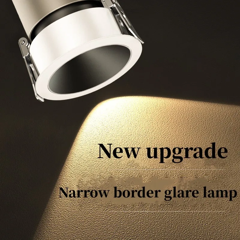Recessed Anti-glare LED COB Spotlight 5W 7W 9W 12W 15W 18W 24W  Dimmable 85-265V Ceiling Downlight For Foyer Study Shop lighting