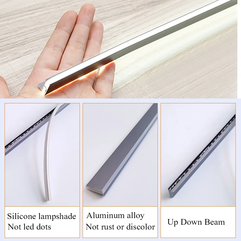 Built-in LED Strip Cabinet Layer Shelf 18mm Panel Edge Light Lamp 12V Invisible Up Down Beam Glow Cupboard Bookcase Backlight