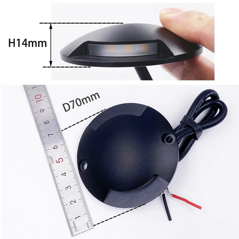 1W 2W 12V Outdoor Waterproof Slim Type LED Underground Light Garden Terrace Lawn Light Staircase Platform Ground Light Spotlight