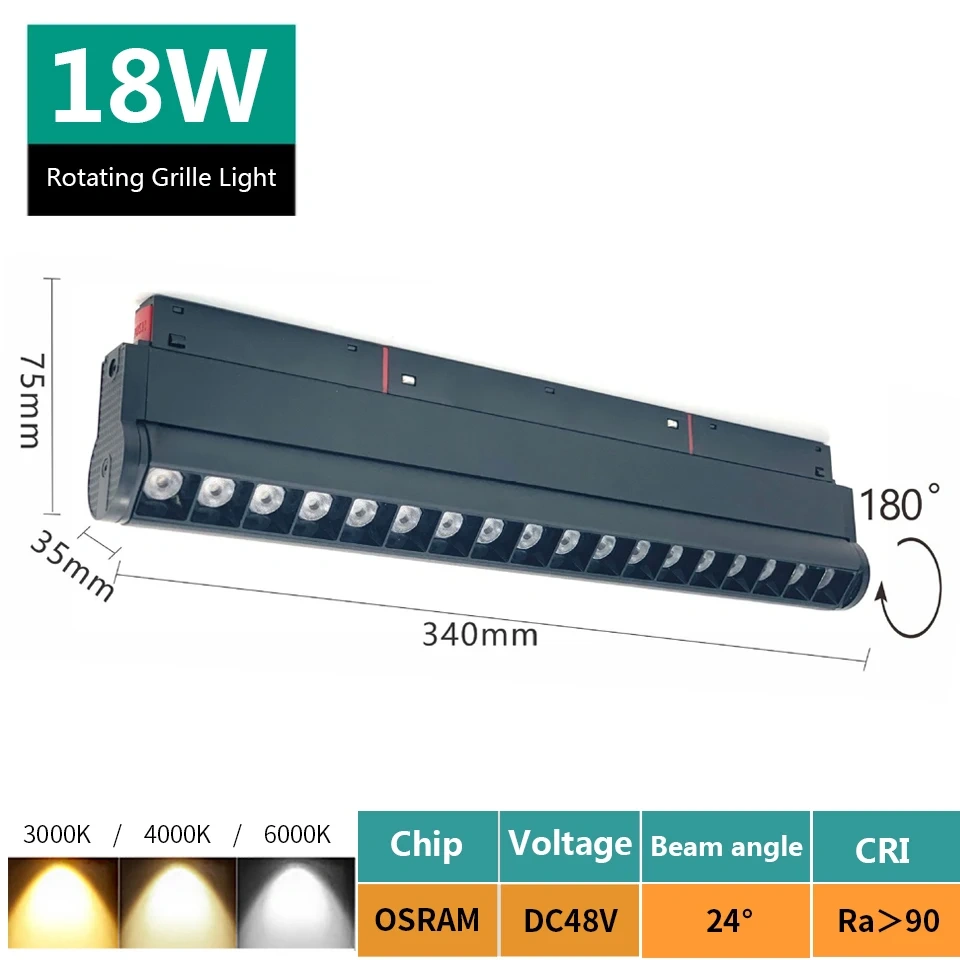 Magnetic Track Light 48V Magnet Spotlight Dimmable Floodlight Dali Rail Lamp Tuya Zigbee Smart Home LED Magnetic Track Lighting