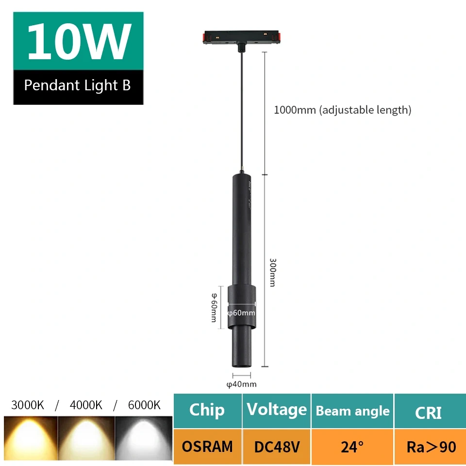 Magnetic Track Light 48V Magnet Spotlight Dimmable Floodlight Dali Rail Lamp Tuya Zigbee Smart Home LED Magnetic Track Lighting